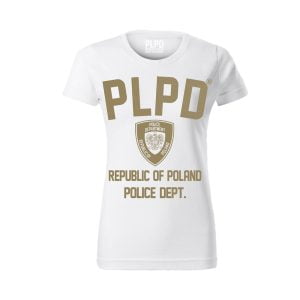 T-shirt damski PLPD® CLASSIC WHITE/BEIGE